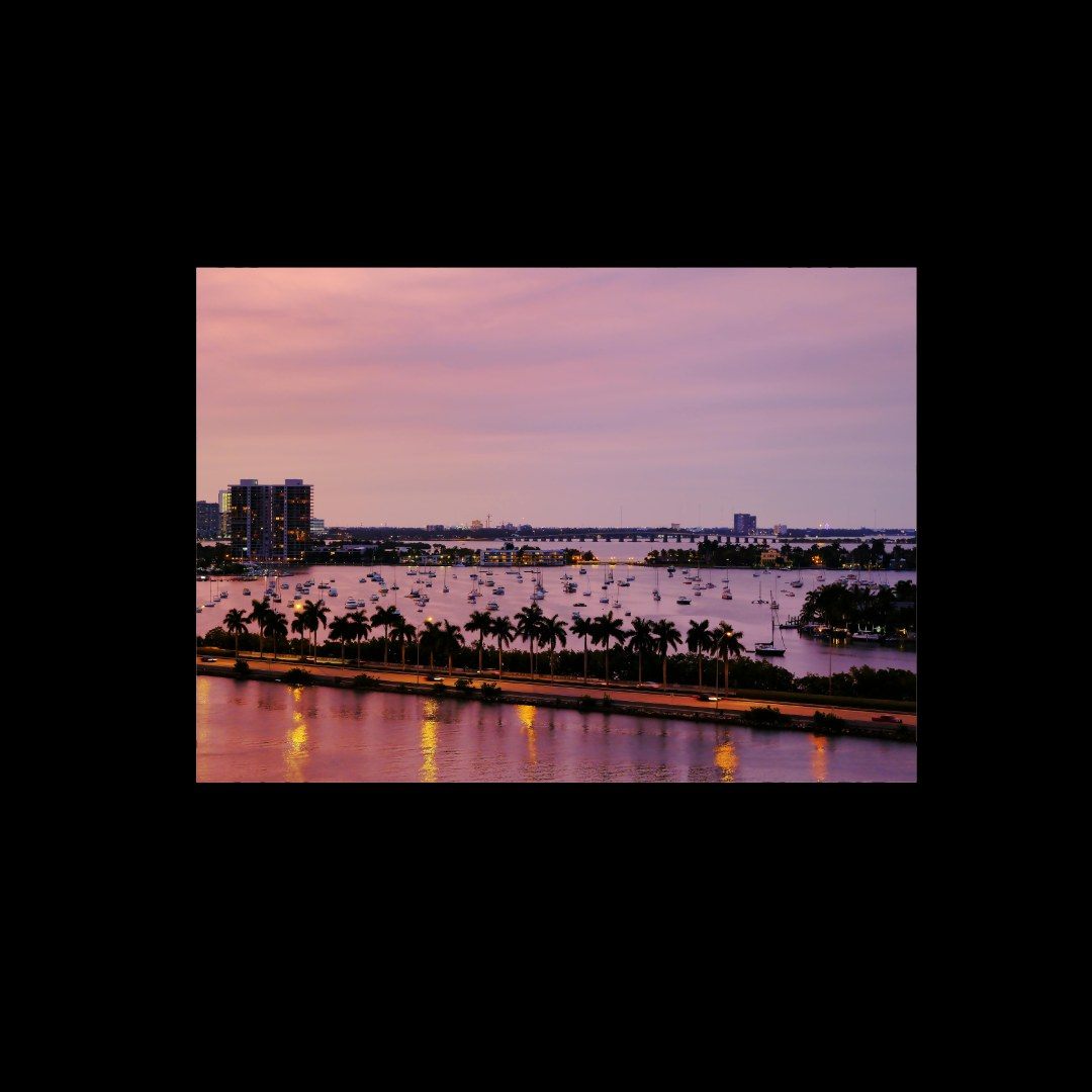 Atardecer en la marina de Miami